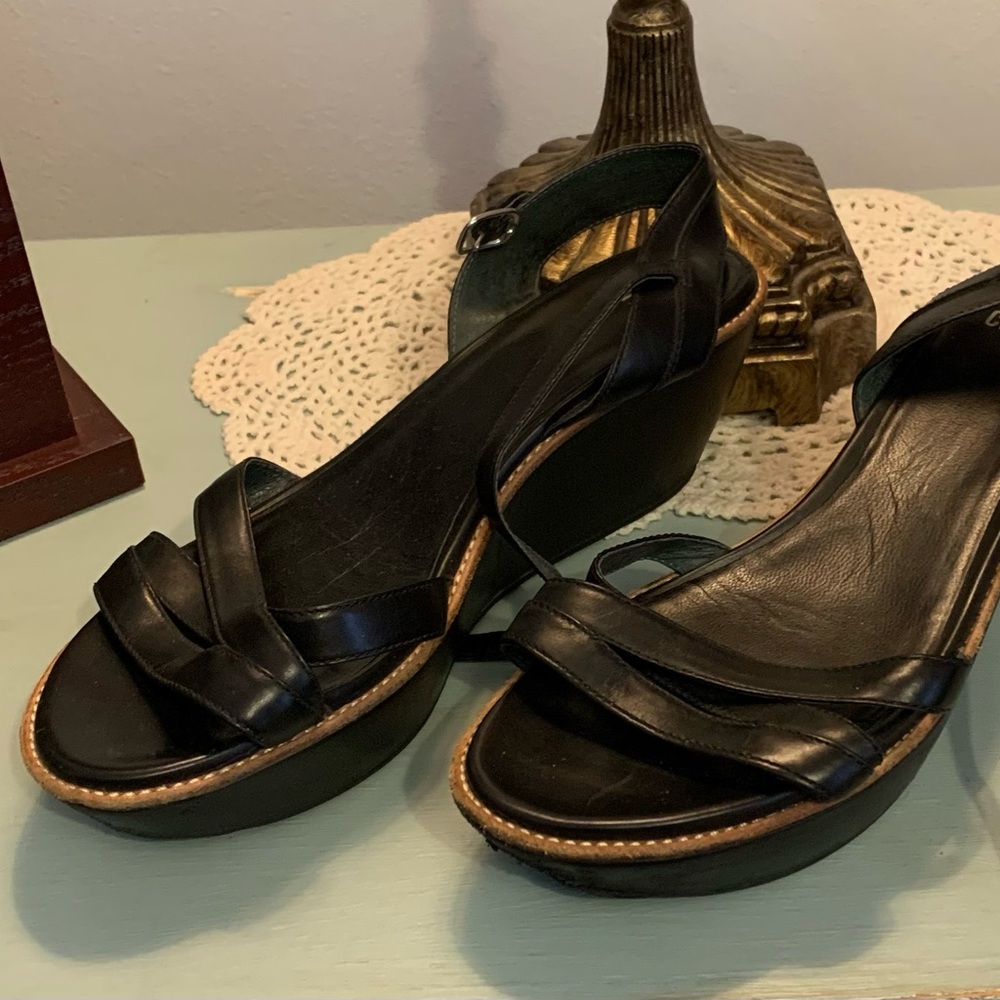 Camper Leather Platform Sandals